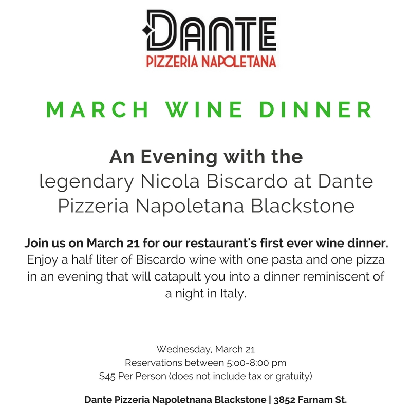 Dante Pizzeria Napoletana Presents an Evening With Nicola Biscardo